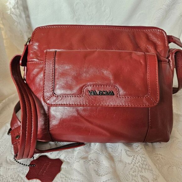 Via Roma Genuine Leather crossbody bag - Picture 4 of 6